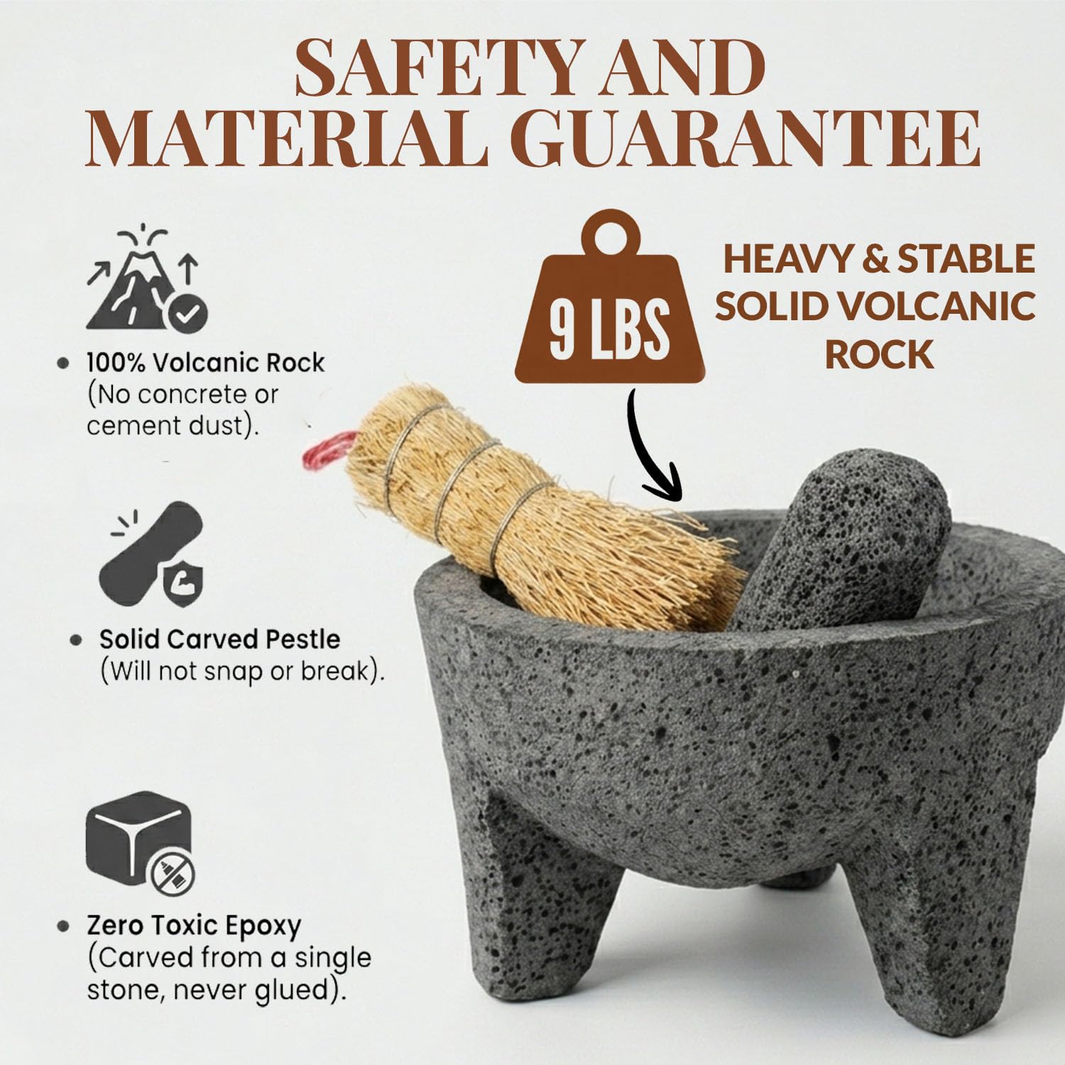 Thumbnail 3 de Molcajete Mexicano volcanic rock mortar and pestle 🍲