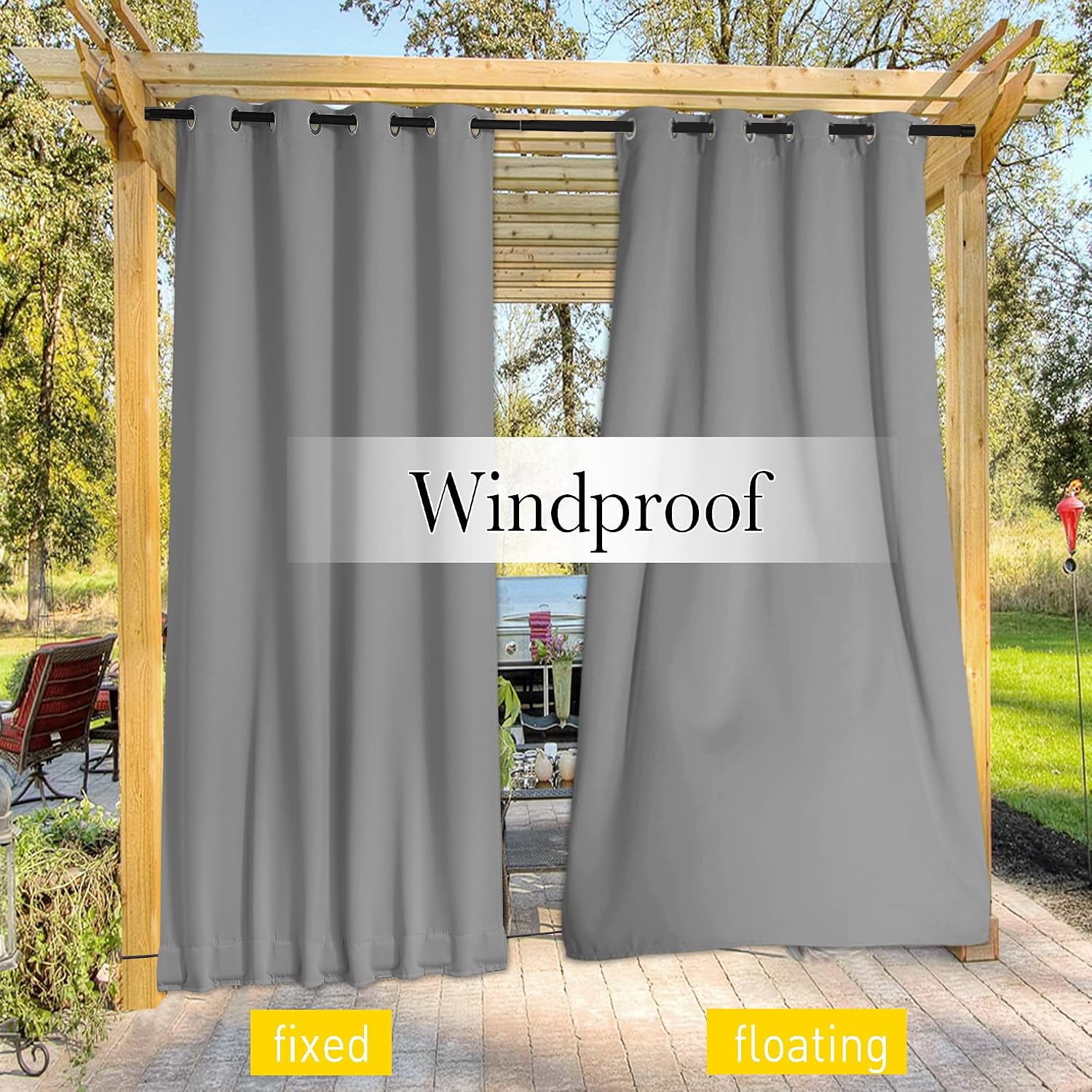 Thumbnail 5 de NICETOWN 2 Panels Weighted Blackout Curtain 52x95
