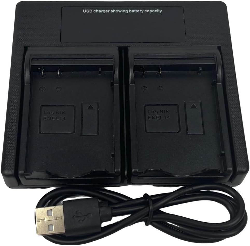 Detalle de USB Dual Camera Charger for EN-EL14 / EN-EL14a Batteries ( Nikon D series and Coolpix )