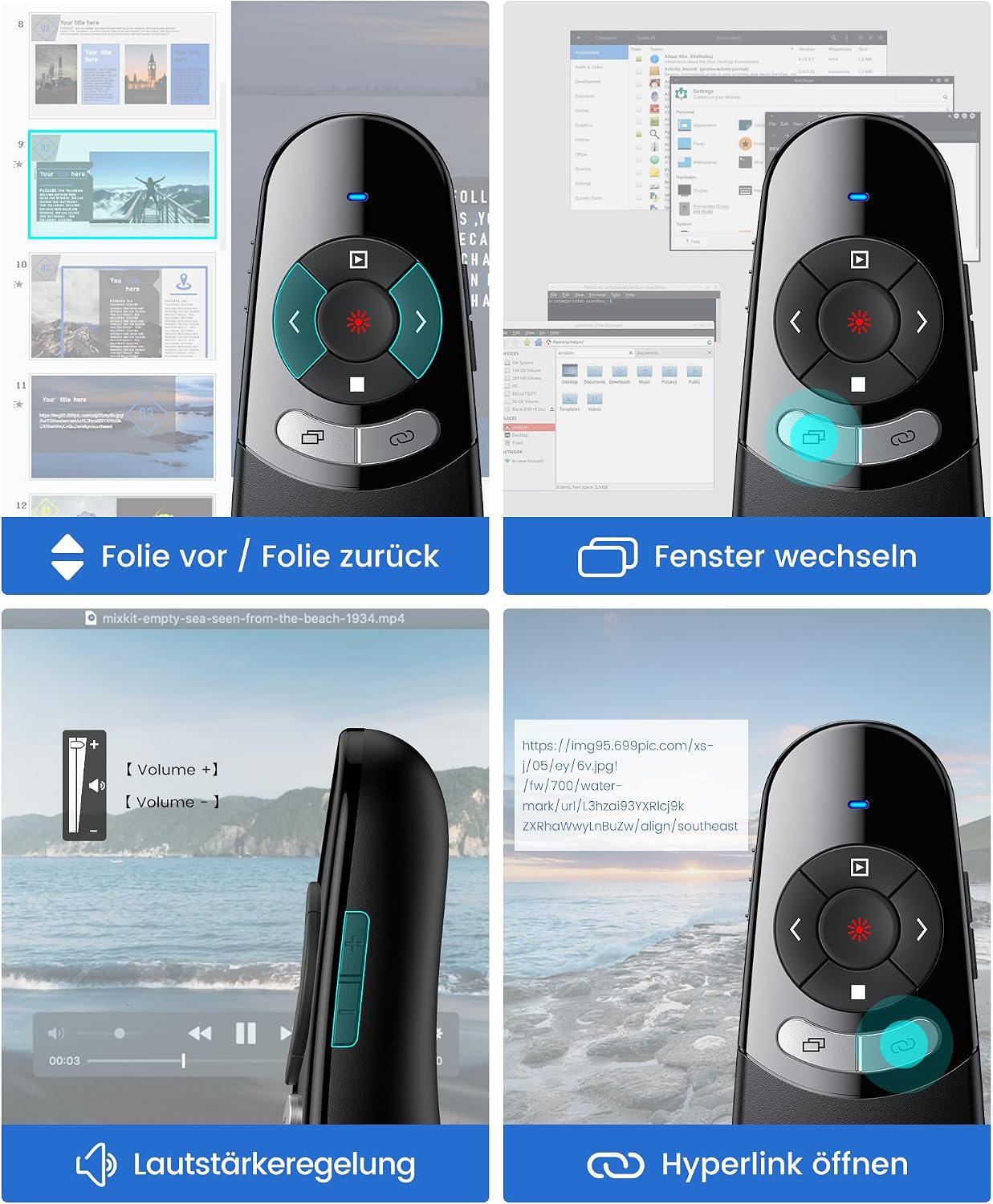 Thumbnail 6 de USB C Presenter Kabellose Powerpoint Fernbedienung