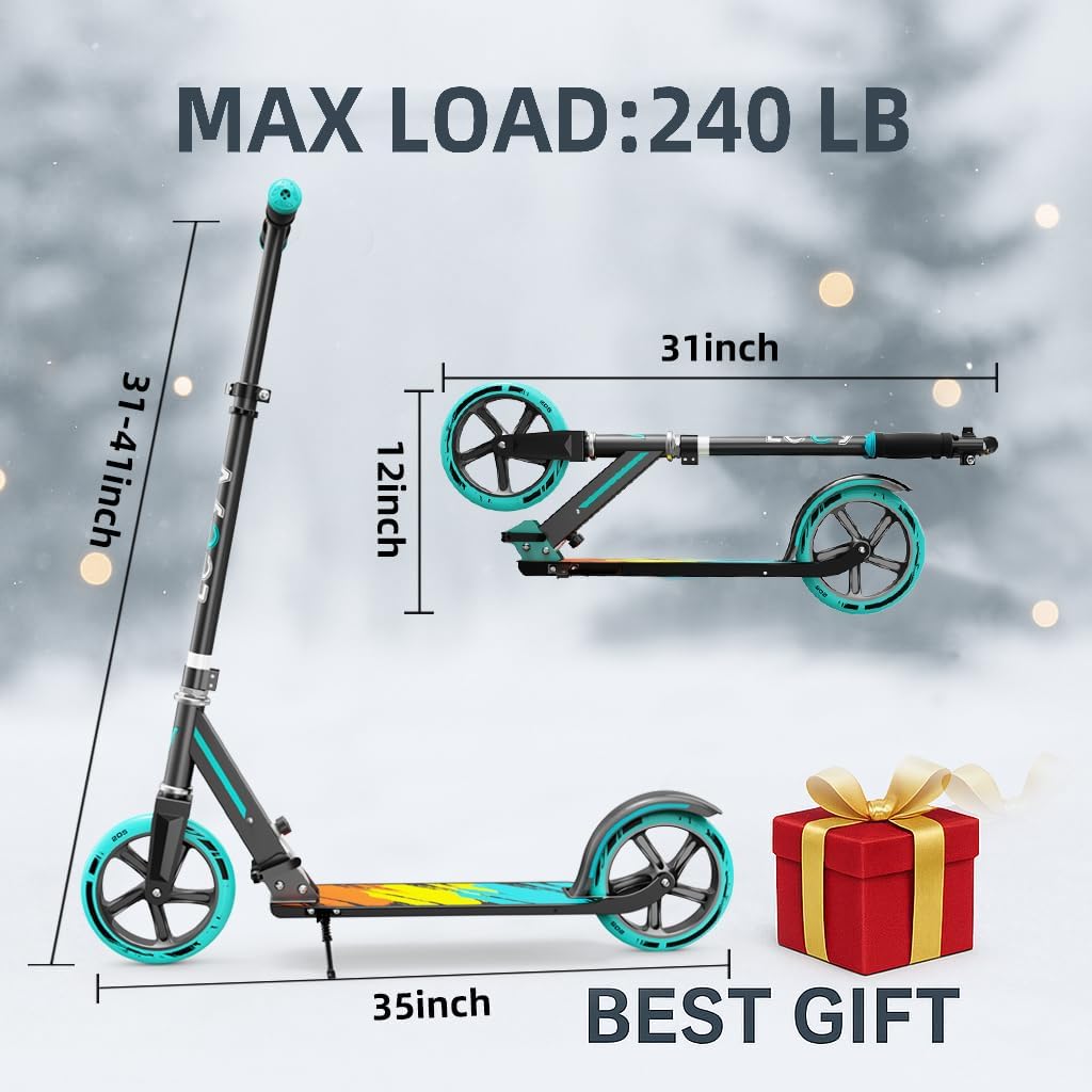 Thumbnail 4 de Scooter for Kids 6–12 & Adults – Adjustable, Foldable 2-Wheel Scooter with 8-Inch Wheels