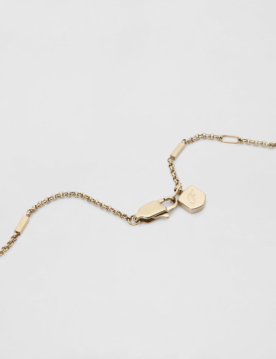 Detalle de Fossil Collana da donna in acciaio inox, finitura dorata, chiusura a moschettone