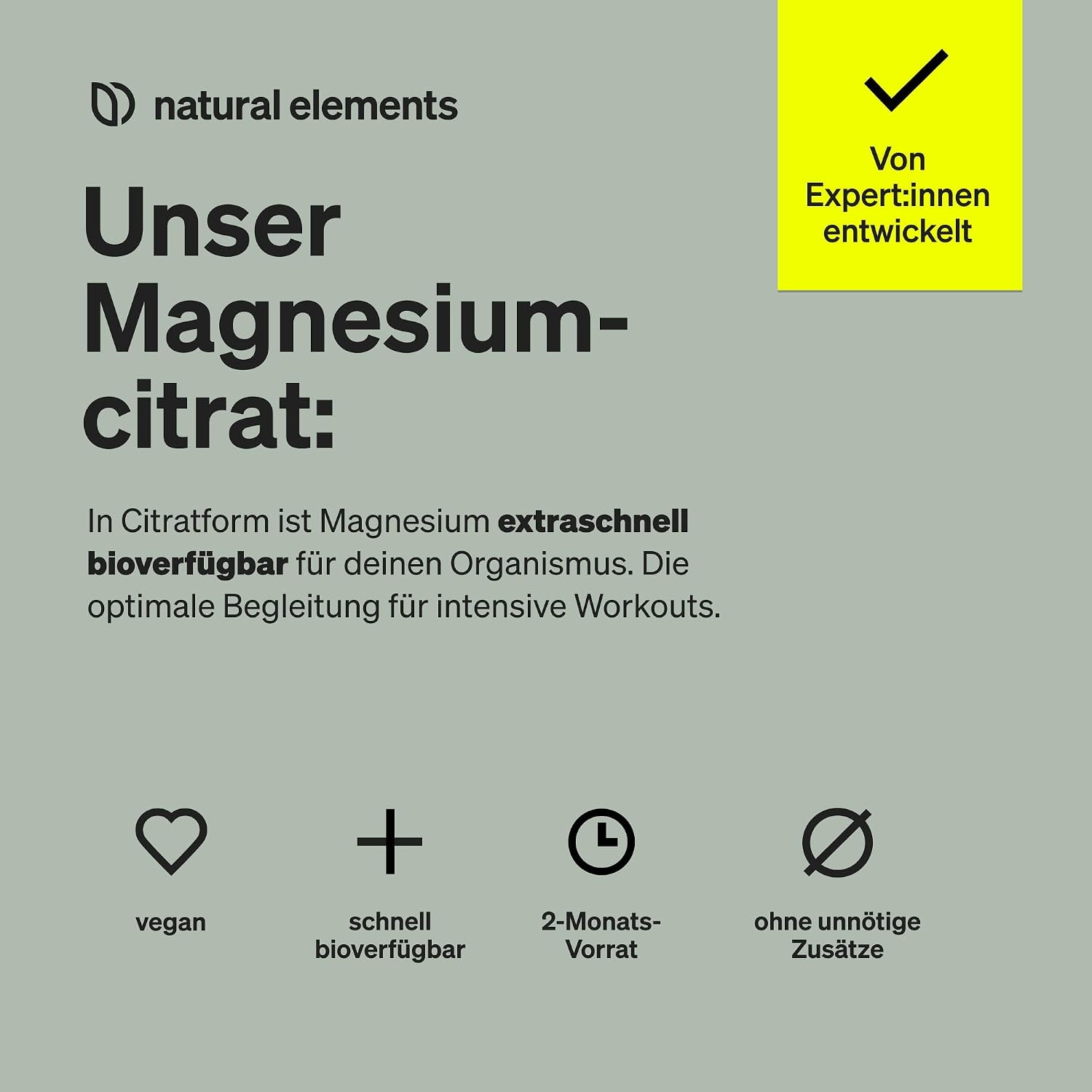 Thumbnail 2 de natural elements Magnesiumcitrat 360 mg Elementares Magnesium Tagesdosis Kapseln