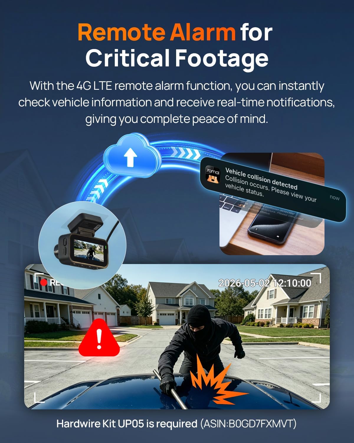Thumbnail 3 de 70mai A810 Lite-RC21-64GB 4K Front and Rear Dash Cam with HDR