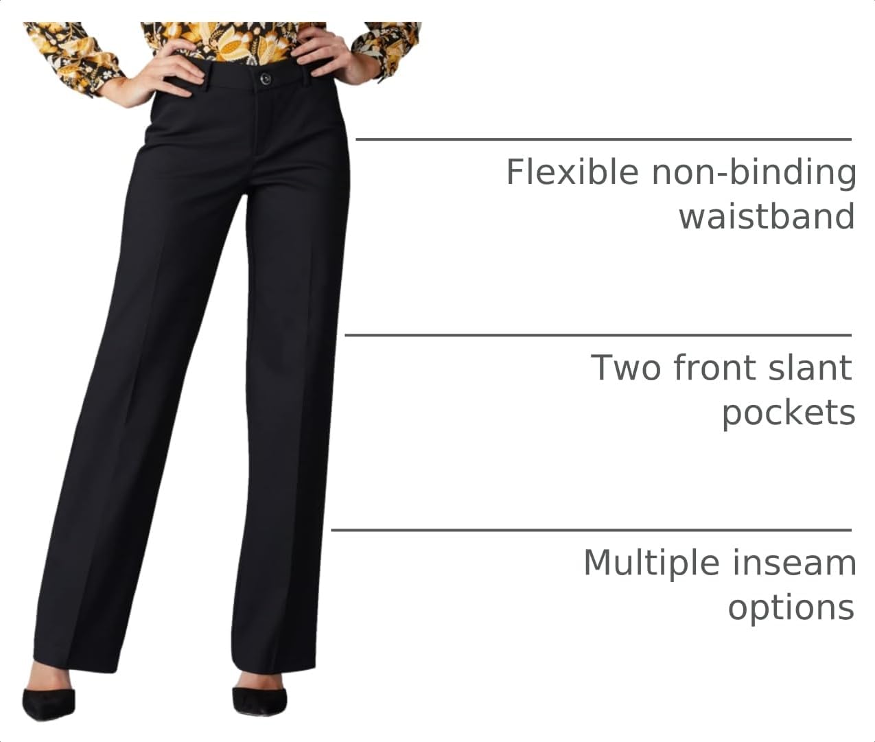 Detalle de Lee Women’s Flex Motion Regular Fit Trouser Pant (Work-Ready Mid-Rise Dress Pants)