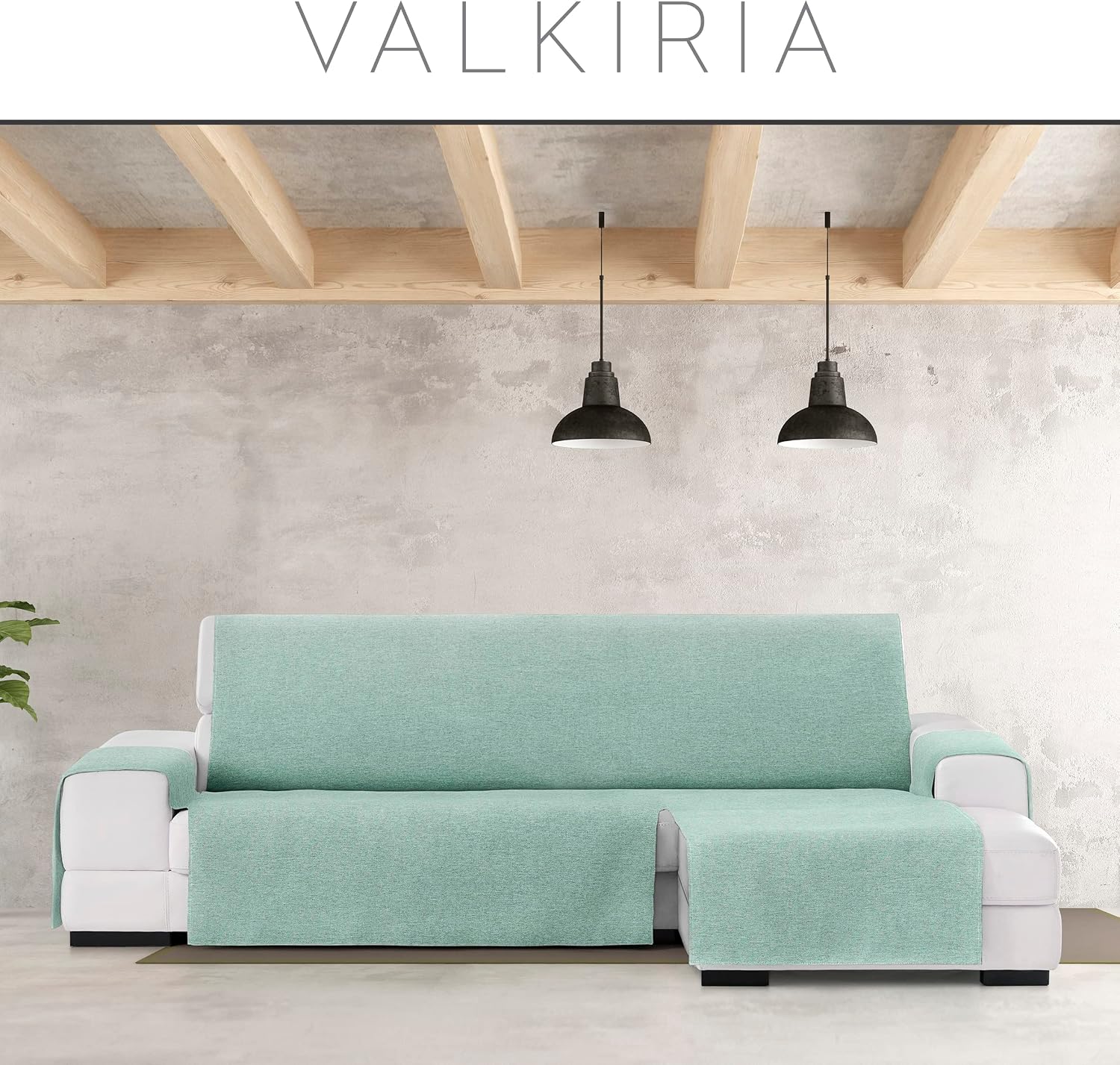 Detalle de Valkiria Chaise Longue 290 cm – prawostronny pokrowiec z polibawełny, zielony