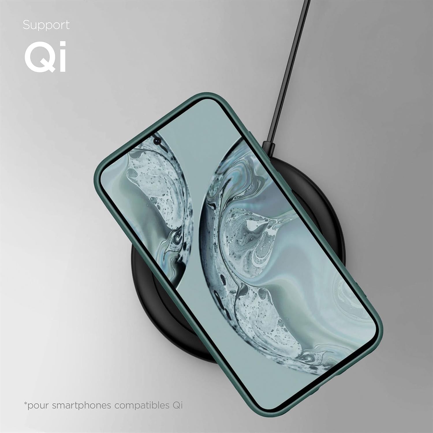 Detalle de ONEFLOW Coque de protection souple pour Samsung Galaxy A36 5G — silicone avec protection de l'appareil photo et écran (Bleu pétrole)