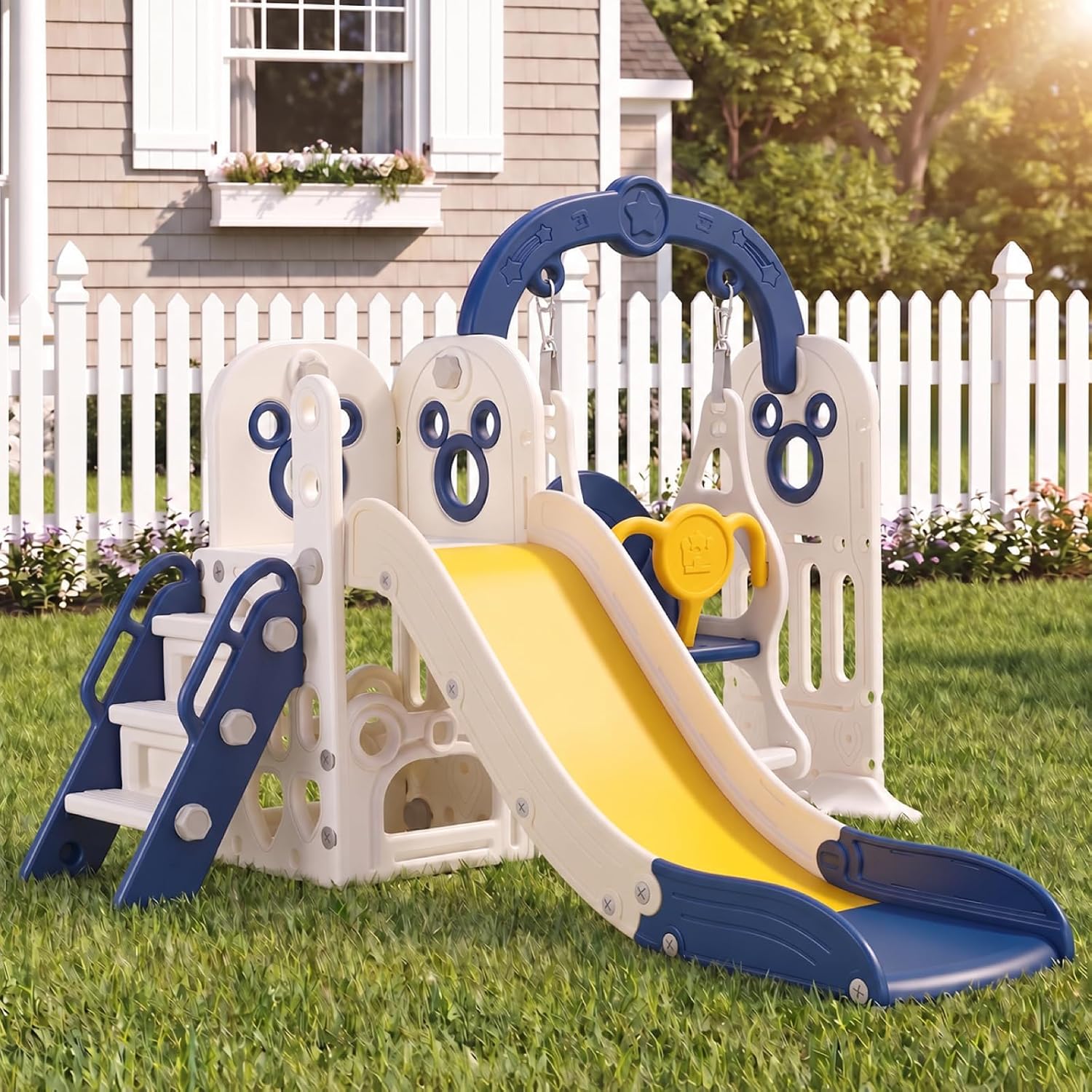 Detalle de Toddler Slide and Swing Set, 7-in-1