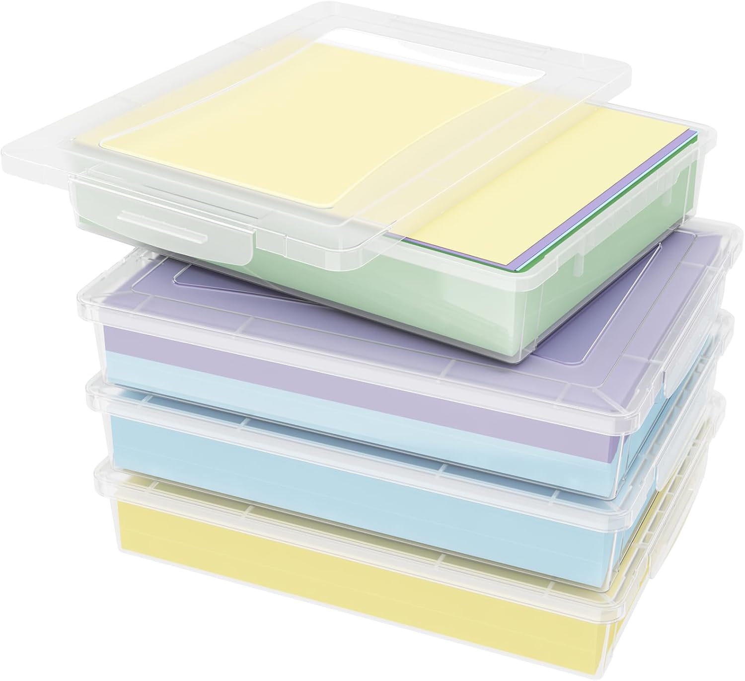 Detalle de Lifewit storage boxes – 4 förvaringslådor i plast med snäpplock, stapelbara