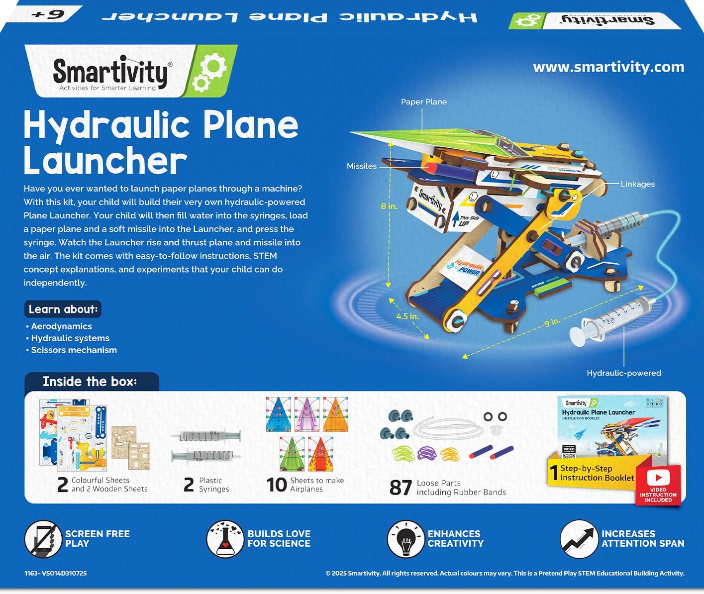 Thumbnail 6 de Smartivity DIY 2in1 Hydraulic Paper Airplanes & Darts Launcher STEM Toy