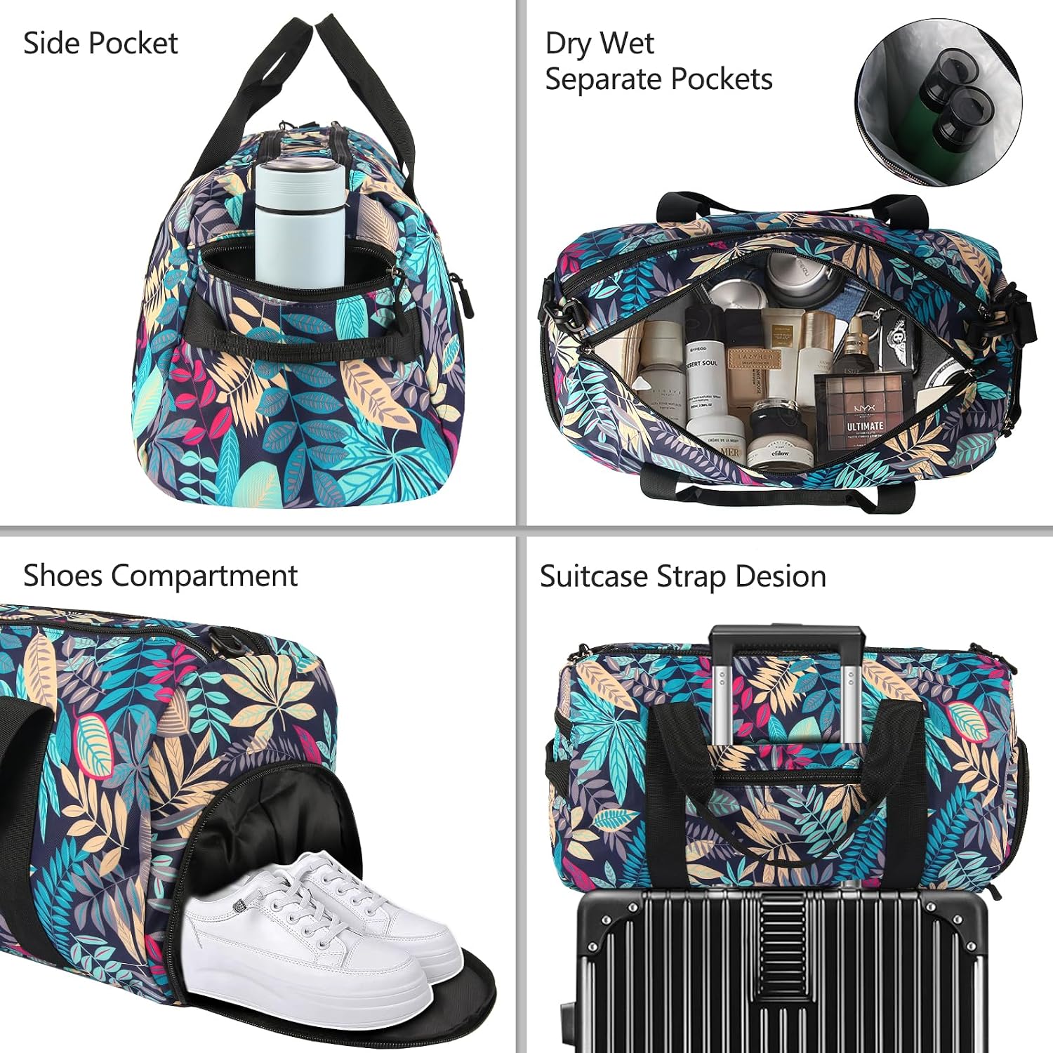 Thumbnail 2 de HUA ANGEL Sporttasche Damen 30L mit Nassfach & Schuhfach – faltbar, wasserdicht, Weekender für Fitnessstudio, Schwimmbad und Reisen