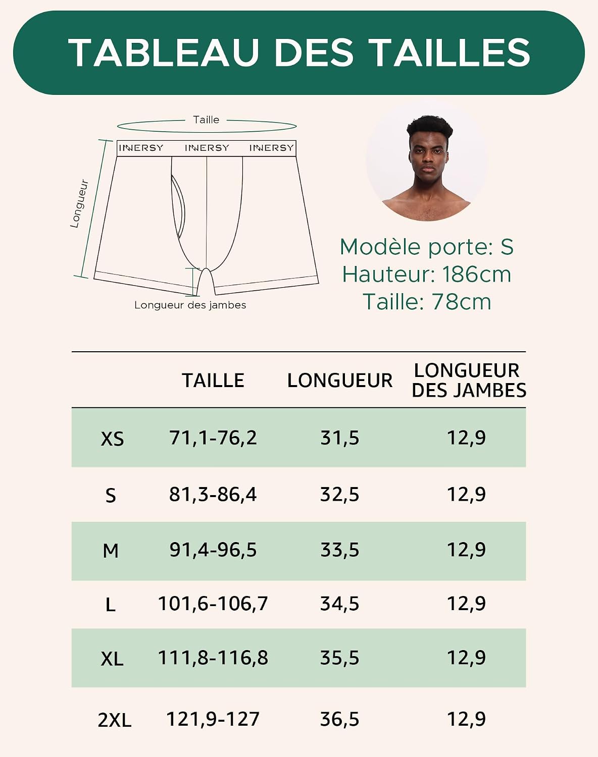 Thumbnail 5 de INNERSY Caleçon homme coton stretch boxer avec ouverture – lot de 4
