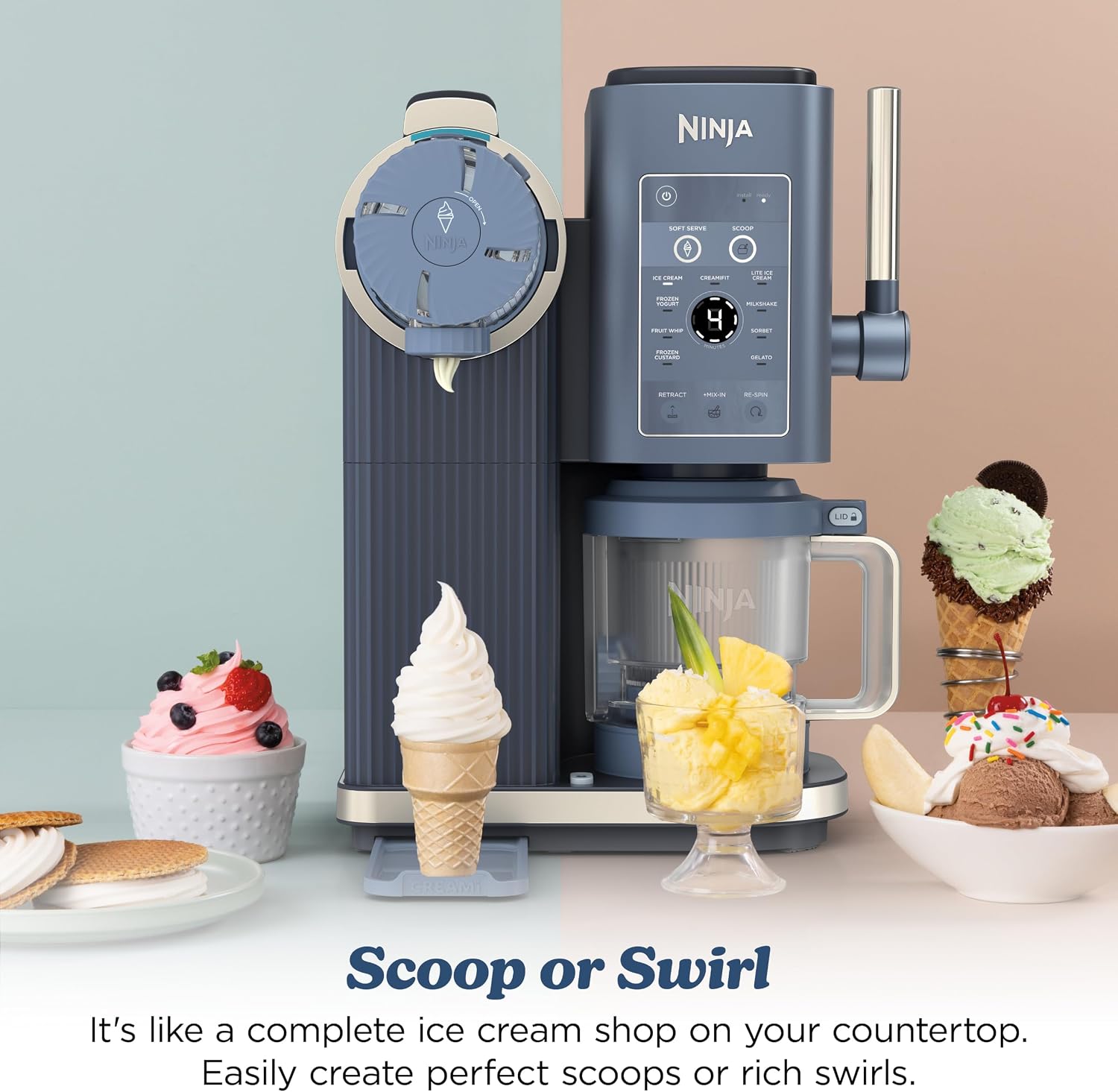 Detalle 1 de Ninja ice cream and soft serve maker NC701BL