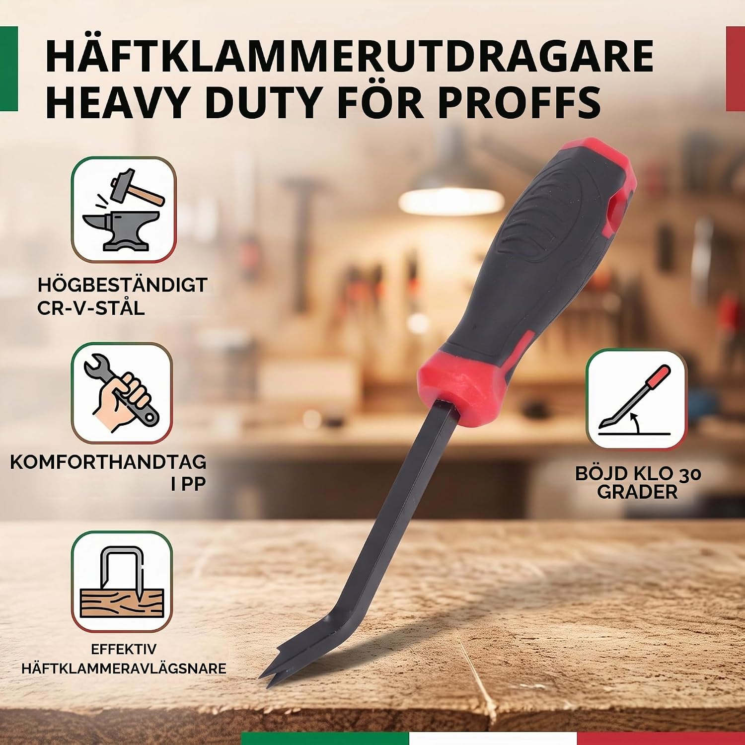 Thumbnail 6 de Hyuduo häft- och spikutdragare i Cr-V-stål med 30° böjd klo