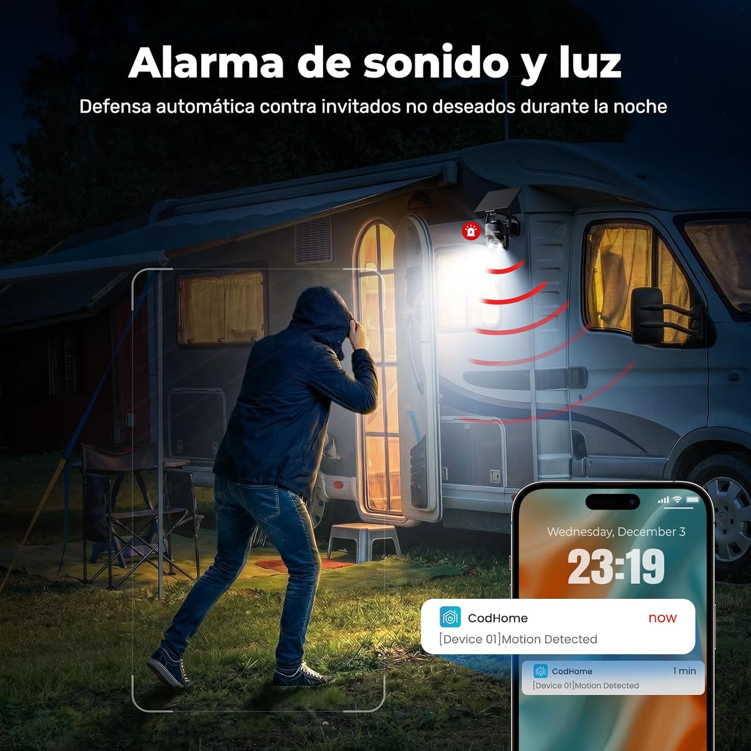 Thumbnail 5 de Codnida 4G LTE Cámara Vigilancia Solar 2K