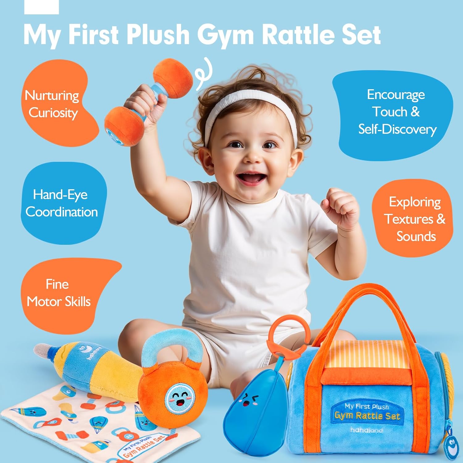 Detalle 2 de hahaland Rattle Gym Plush Set 0-12 Months Baby Toys
