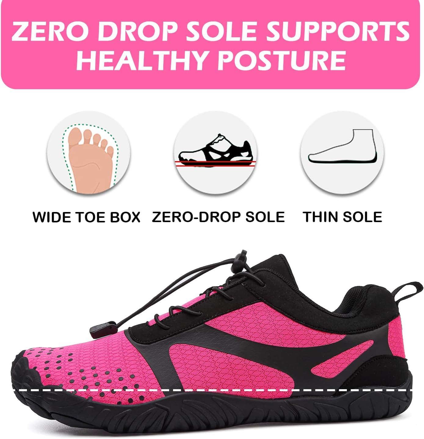 Detalle de DimaiGlobal Scarpe Barefoot minimaliste unisex per trail, indoor e outdoor con suola a battistrada antiscivolo