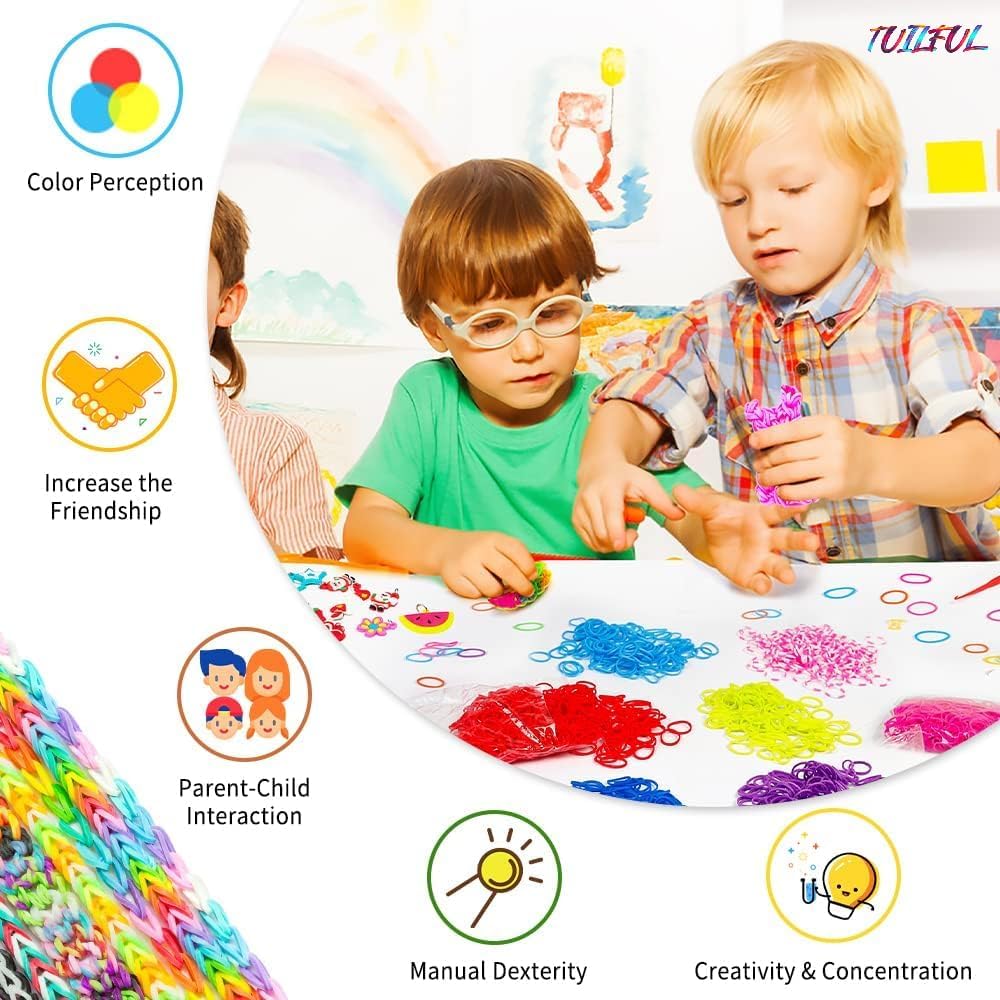 Thumbnail 5 de Tuilful 15000+ Loom Bands kit with 25 colours 🎨
