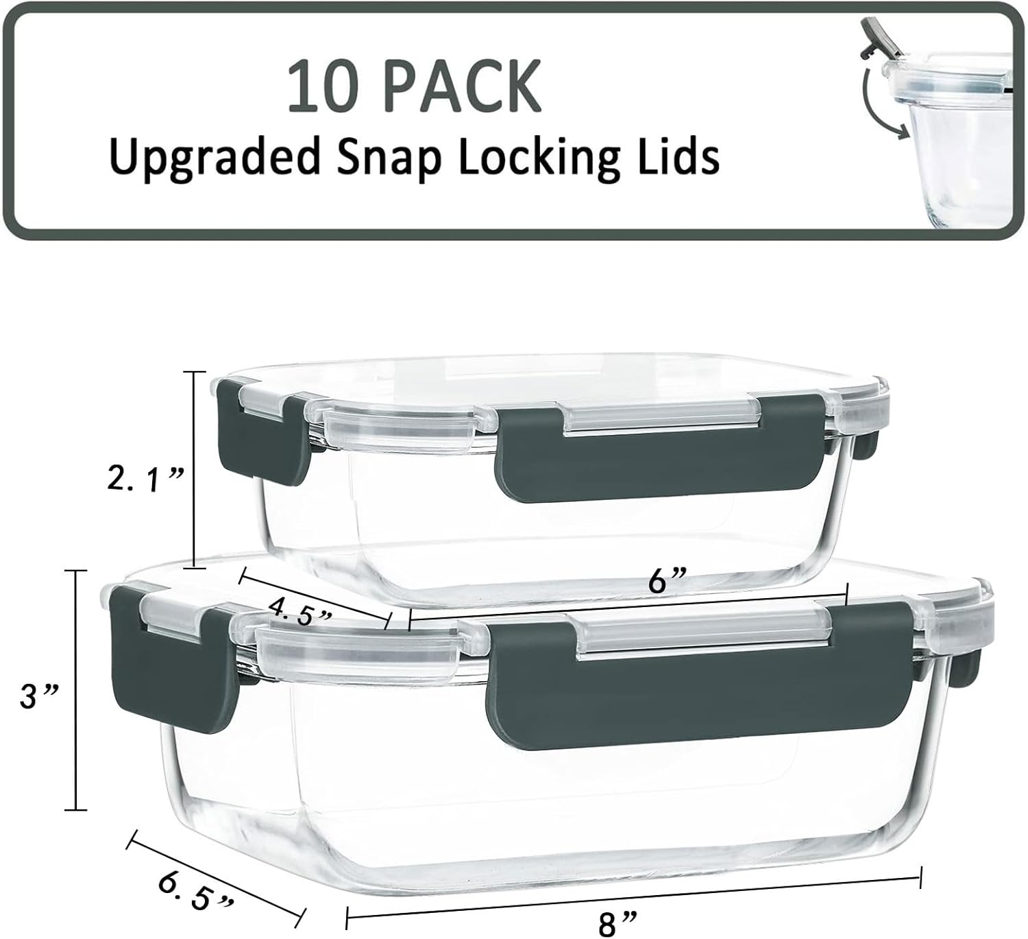 Detalle 2 de MCIRCO Glass Meal Prep 10-Pack ๐ฑ