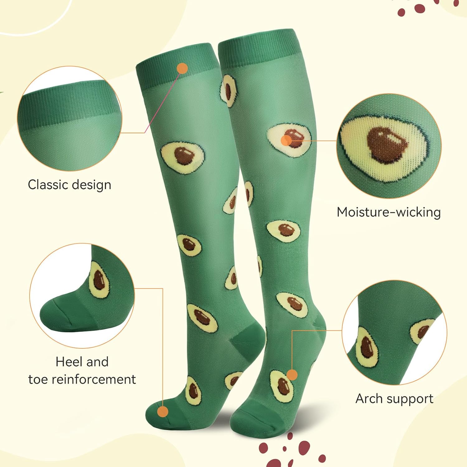 Detalle 2 de Compression Socks 6 Pairs for Leg Support