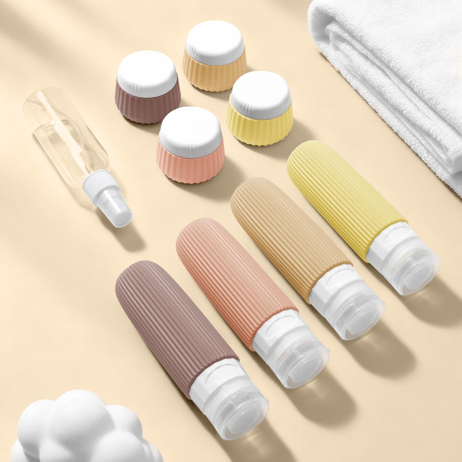 Detalle de Maoweni Travel Bottles for Toiletries - 9 Pack Silicone Set