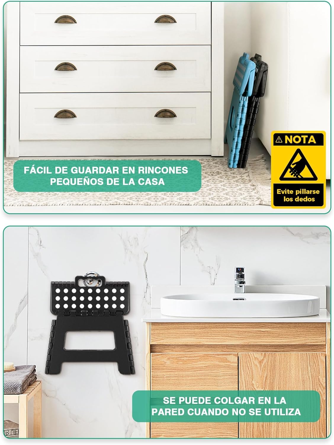 Thumbnail 3 de HEIMWOHL Durable Folding Step Stool 9-inch 🚪
