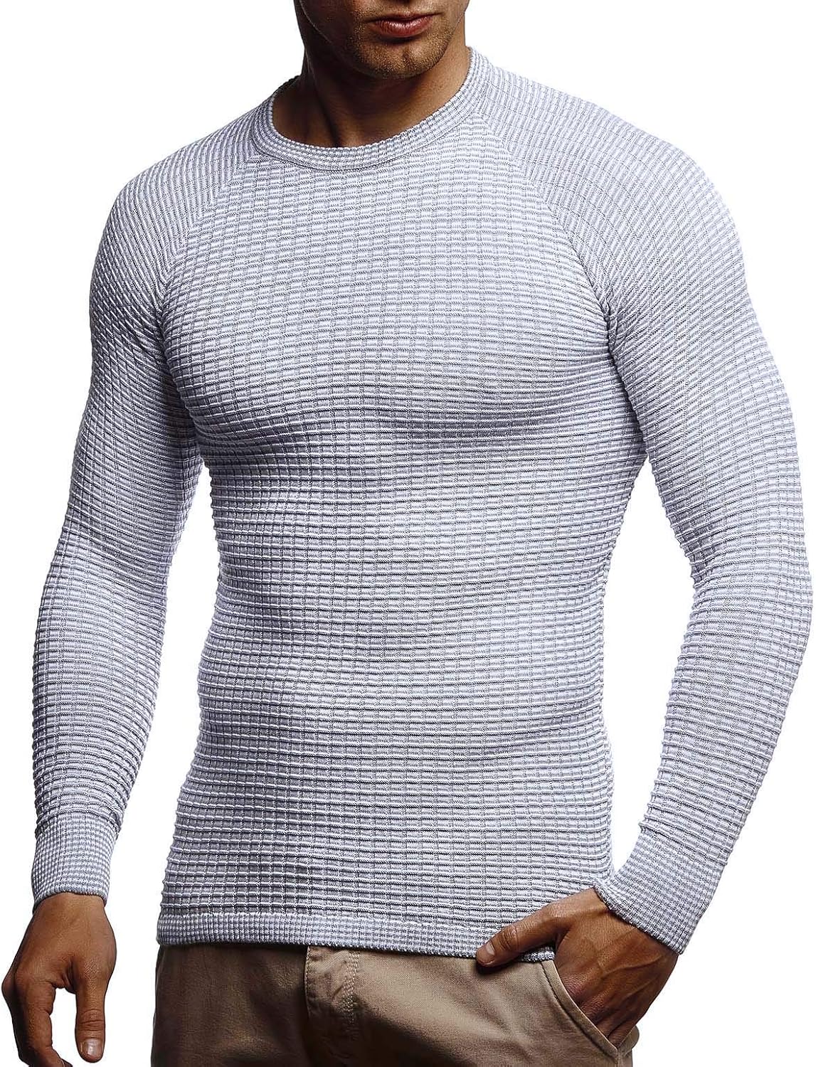 Thumbnail 2 de Leif Nelson Maglione da uomo con scollo rotondo – slim fit, versatile per tutte le stagioni