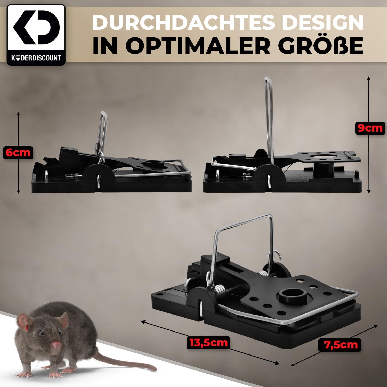 Detalle 2 de Köder-Discount 3X Rattenschlagfallen wiederverwendbar