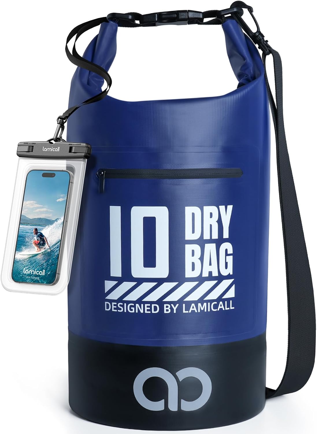 Detalle de Lamicall Dry Bag Waterproof Bag 10L – Robust & Anti-Scratch Blue