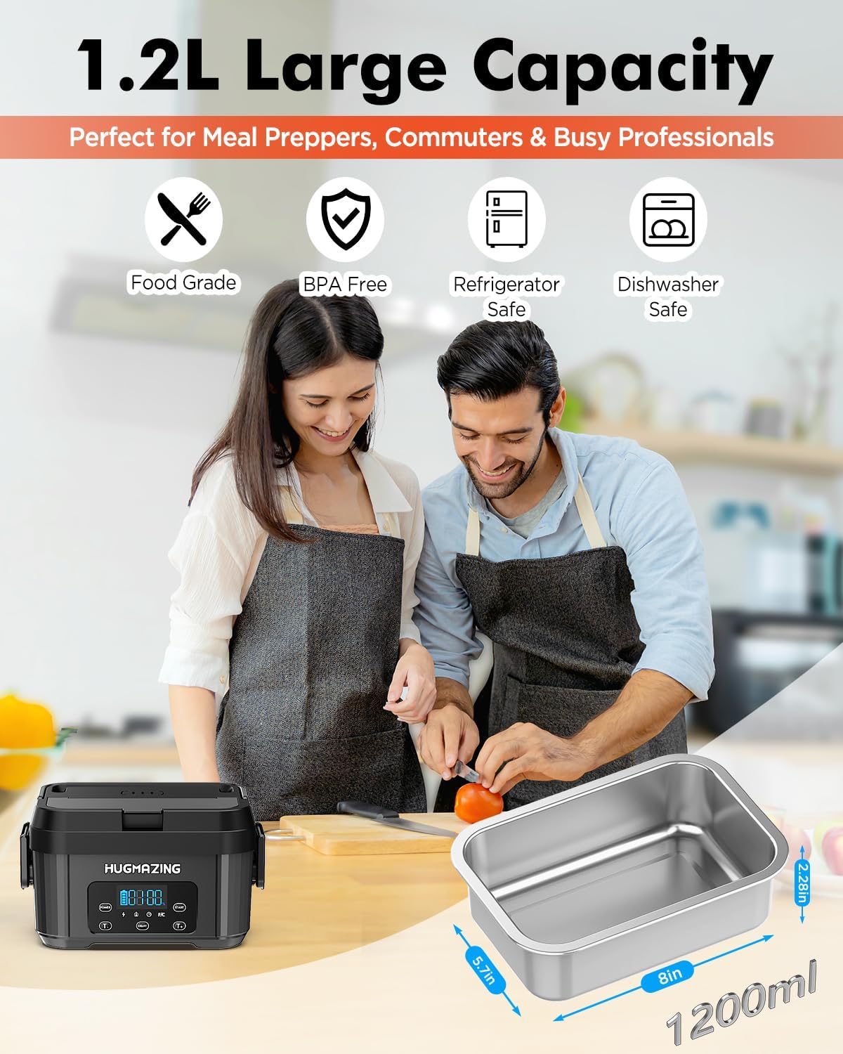 Detalle 2 de Hugmazing Cordless Lunch Box 1.2L 🍱