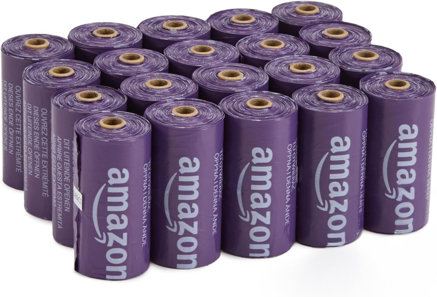Detalle de Amazon Basics Lavender-Scented Dog Waste Bags (300 Bags, 15 per Roll, 20 Rolls) – Leak-Proof and Perforated