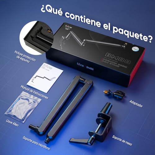 Thumbnail 7 de FIFINE Soporte de Micrófono con Brazo K658/K688 AM8/A8: estabilidad y gestión de cables para tu escritorio