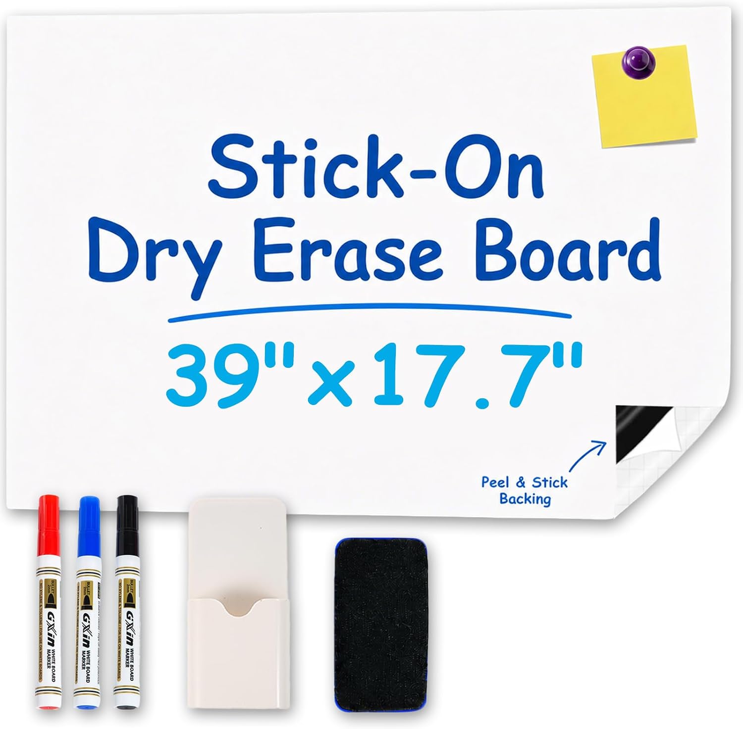 Detalle 2 de YOUNGJQ Whiteboard-3918 Self-Adhesive Dry-Erase Sticker, Magnetic-Receptive PET