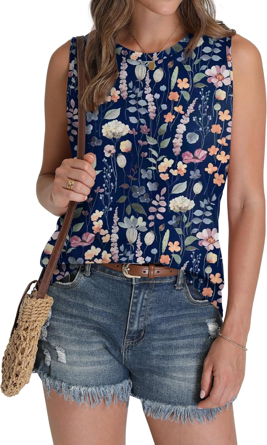Thumbnail 2 de Sampeel Eyelet Tank Tops for Women — Loose, Casual Summer Sleeveless Shirts (Crew Neck, 2026 Trend)