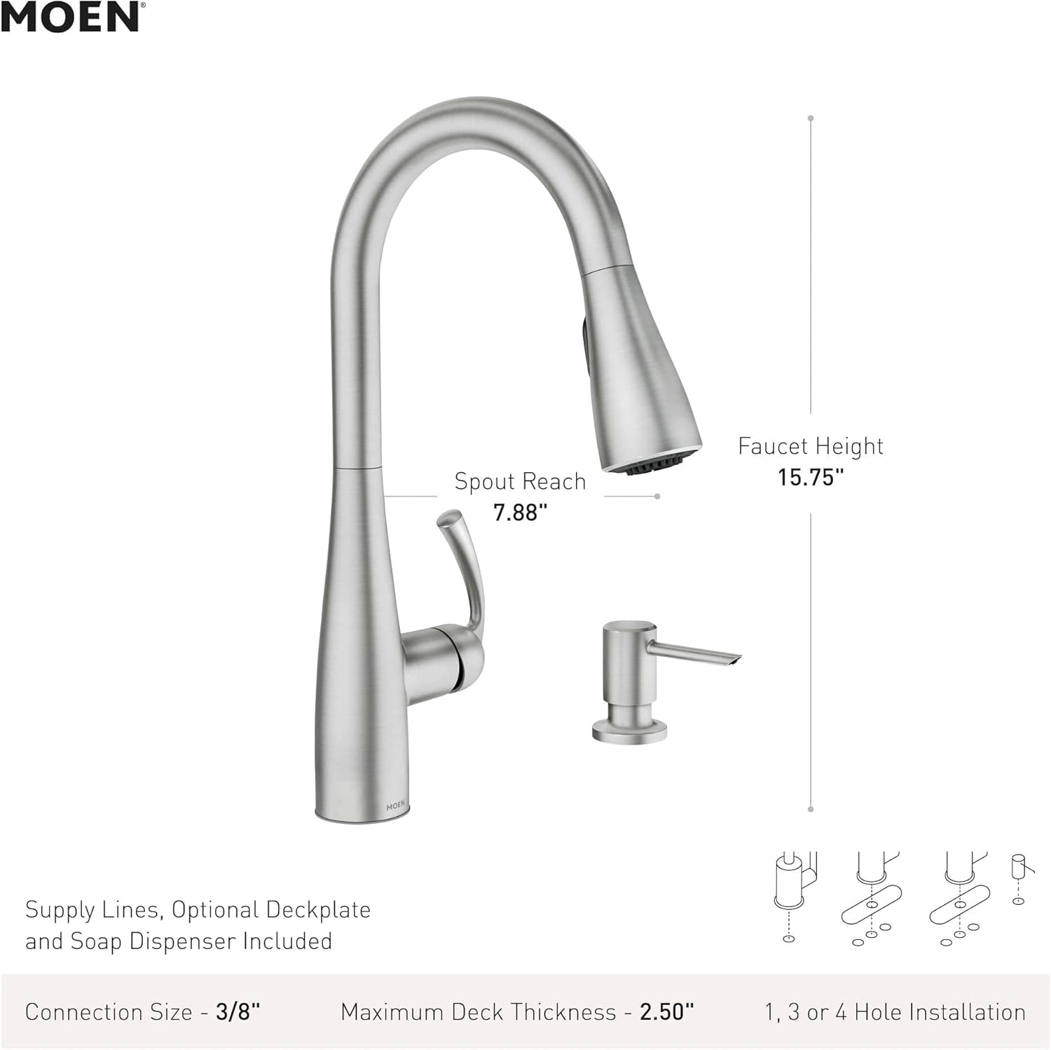 Thumbnail 6 de Moen 87014SRS Pulldown Faucet 50% 🚰