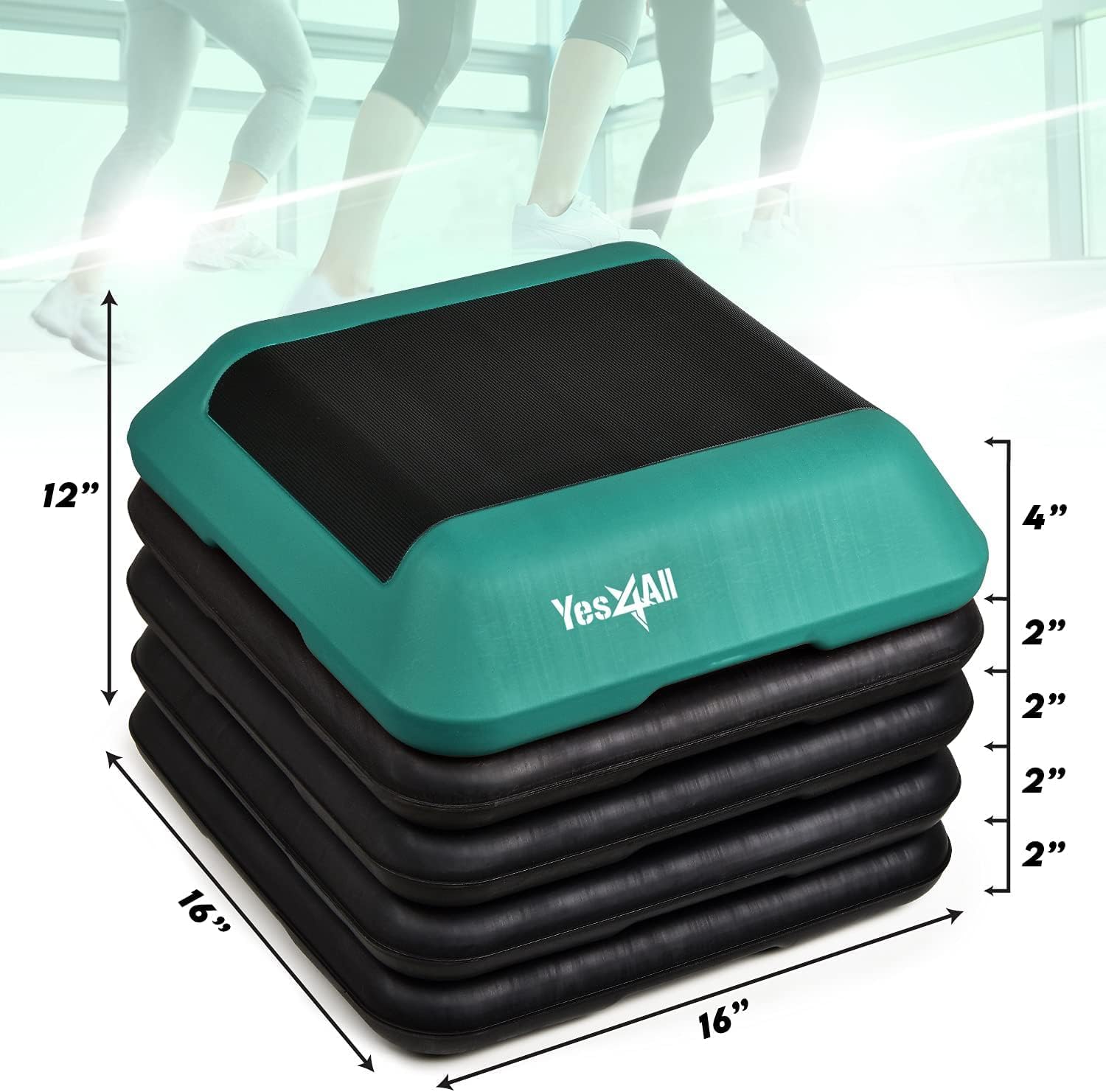 Thumbnail 1 de Yes4All High Step Platform & Stackable Risers — Adjustable 2–12 Inch Height for Cardio & Aerobic Workouts