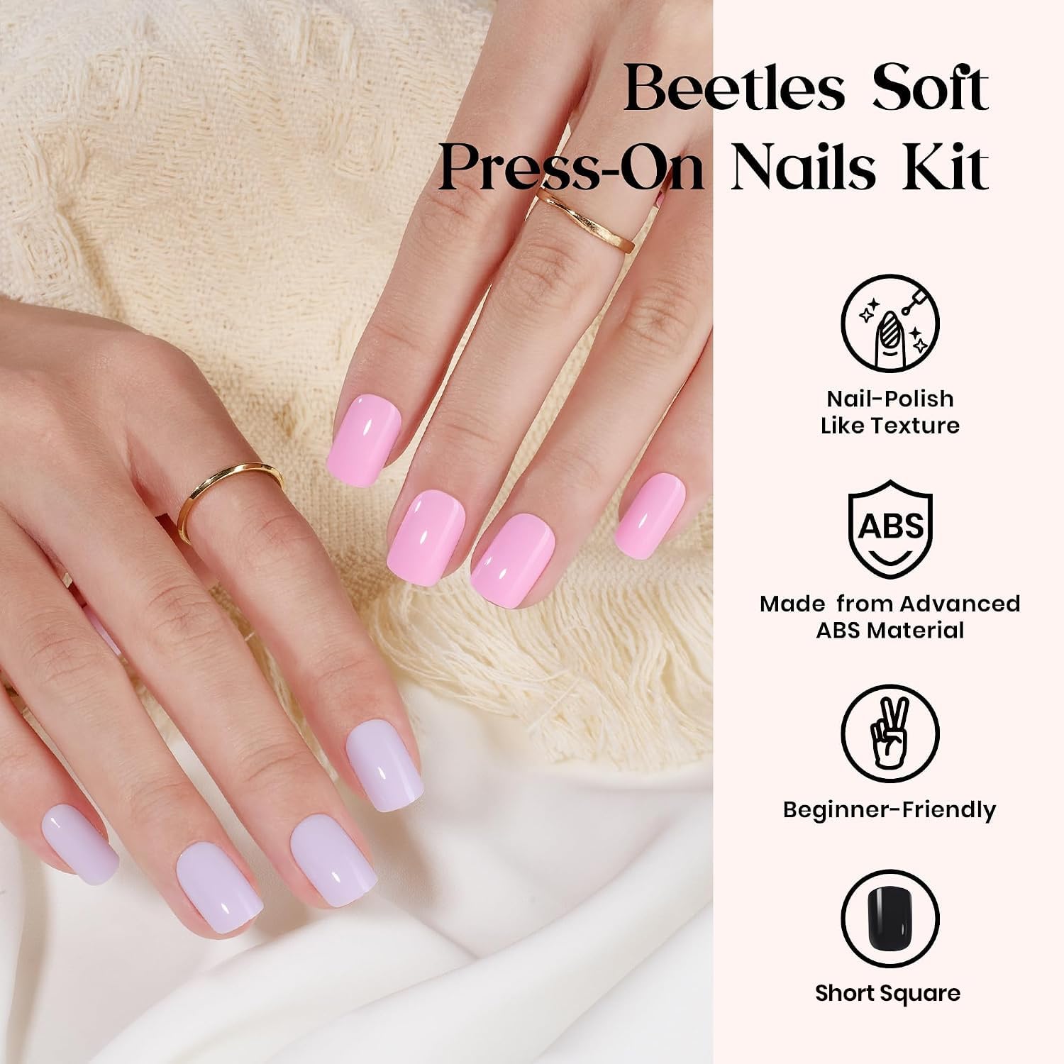 Detalle de Beetles Press-On Nails Kit, 24 Colors
