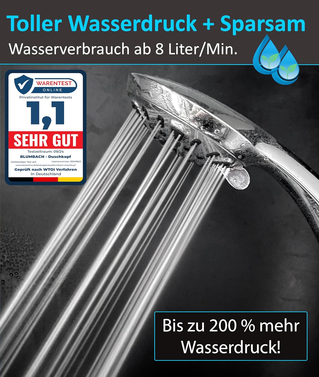 Thumbnail 1 de BLUMBACH® Duschkopf wassersparend 8–10 l/min