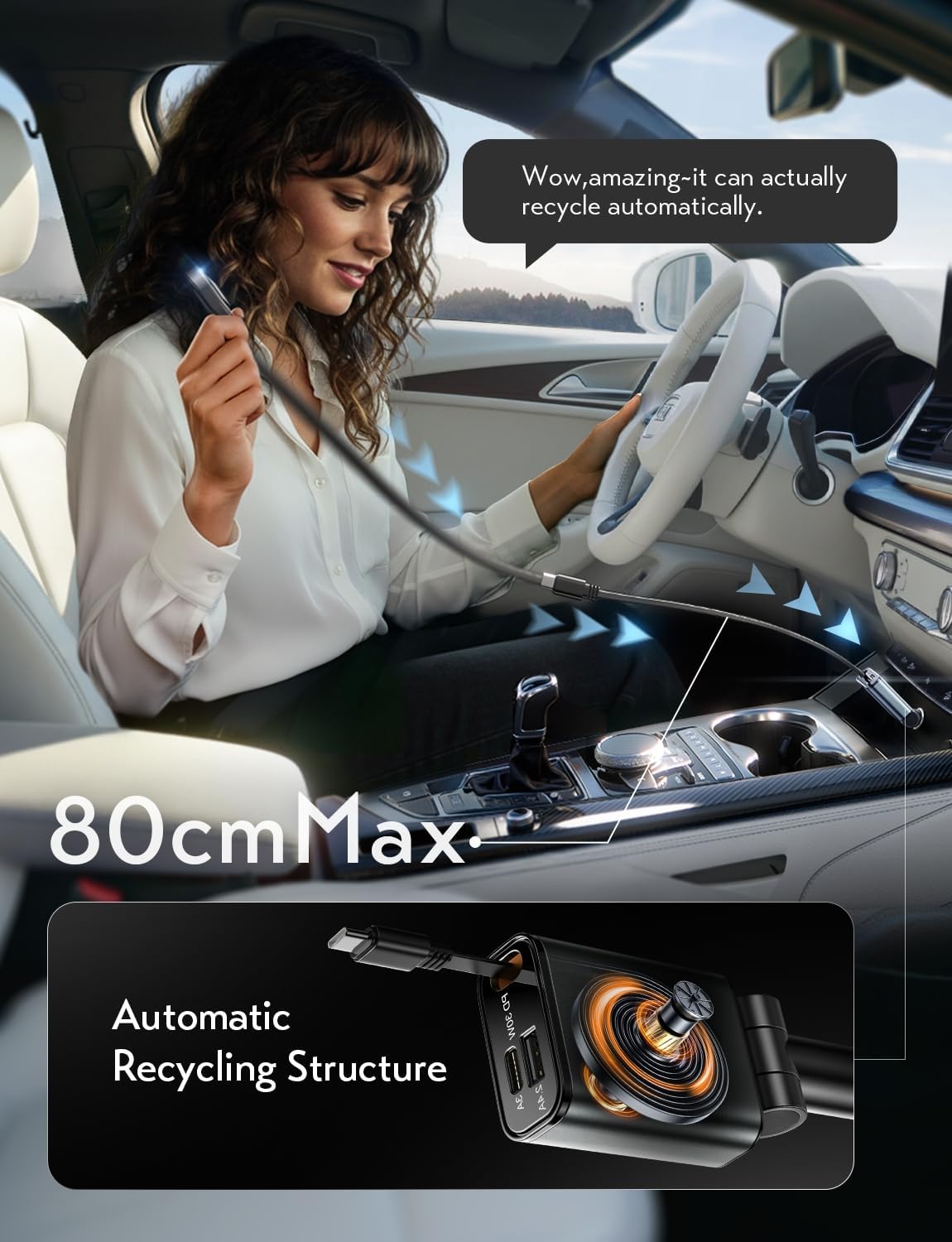 Thumbnail 4 de LISEN Retractable 57W USB‑C Car Charger