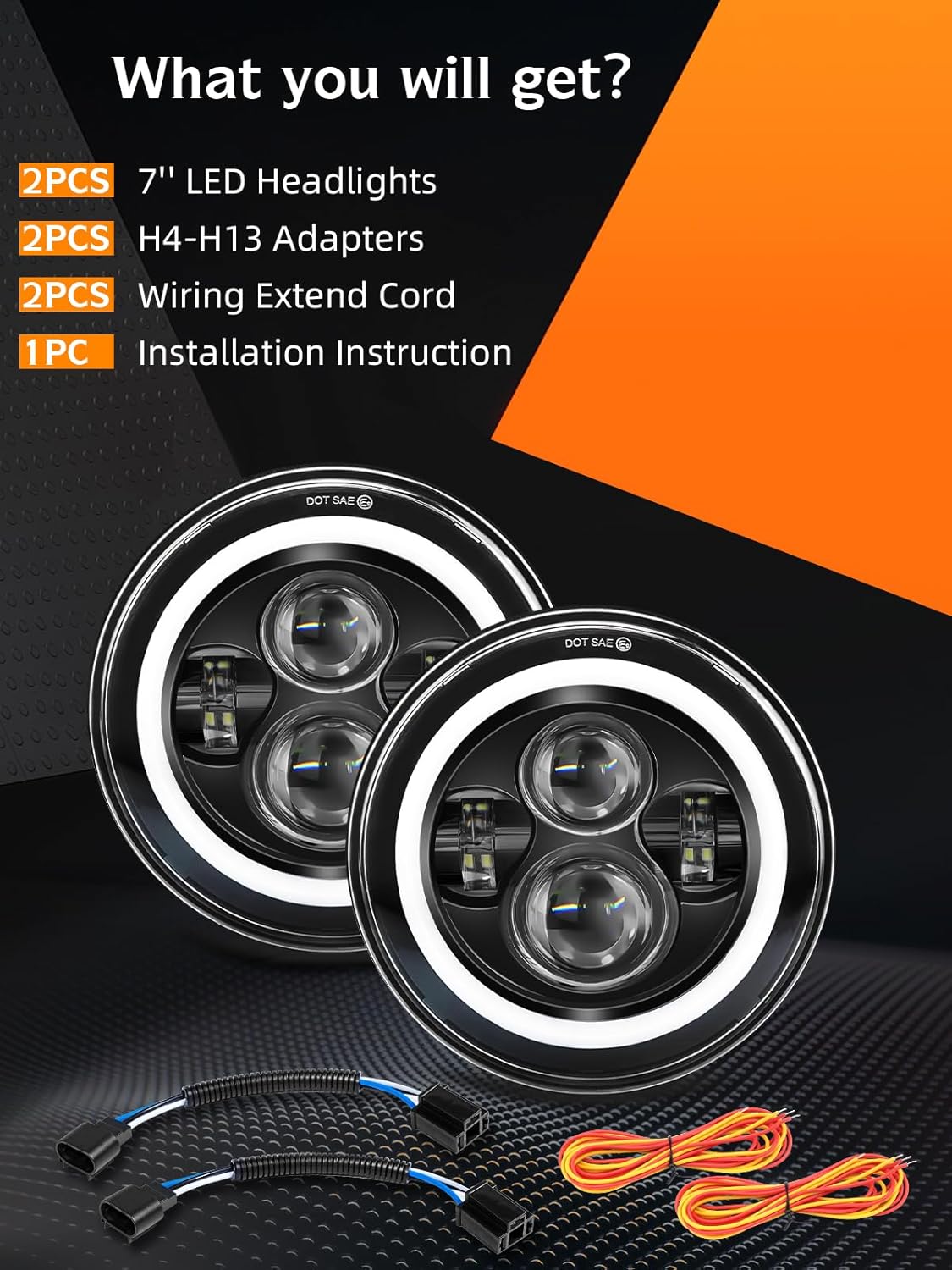Thumbnail 6 de UNI-SHINE Black 7-inch LED Headlight