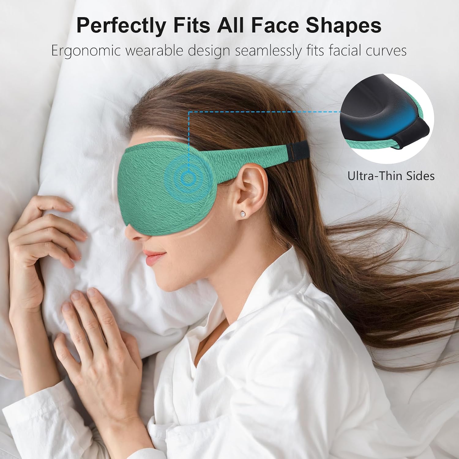 Detalle 2 de Gritin 100% Blackout Sleep Mask Cyan