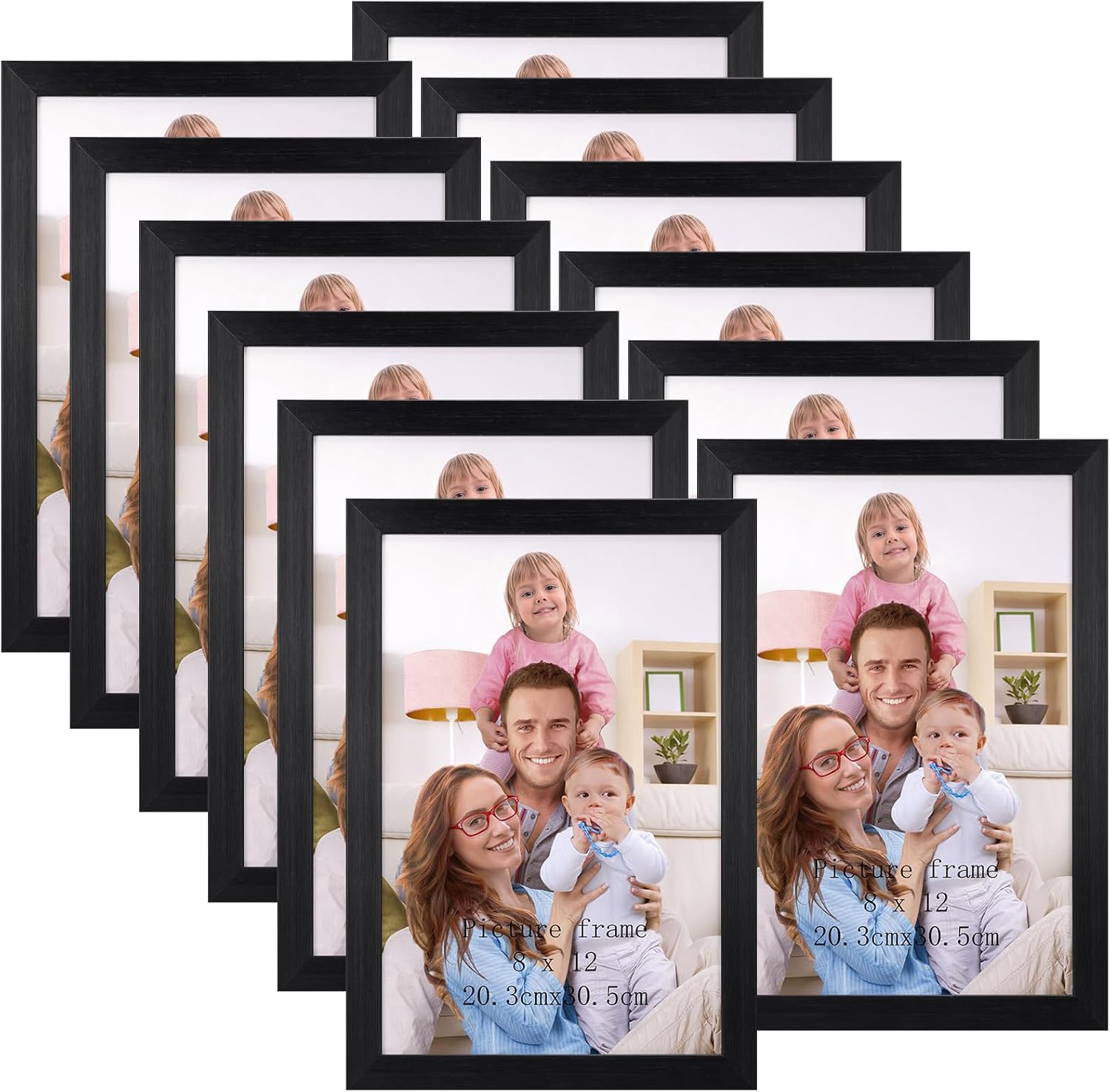 Detalle de Giftgarden Cadre Photo 20x30 cm Noir – Lot de 12