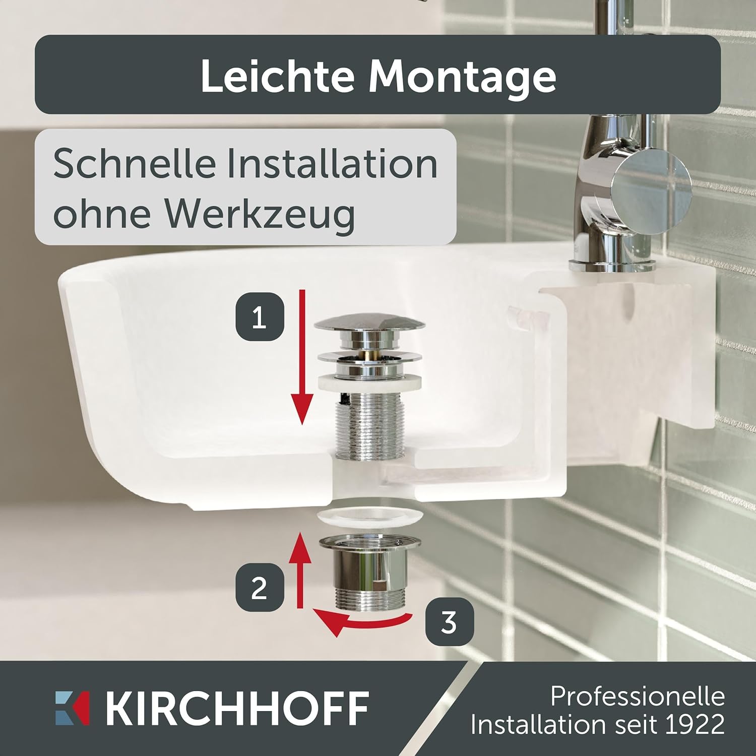 Detalle 2 de KIRCHHOFF Juego de Desagüe Universal para Fregadero 🚰