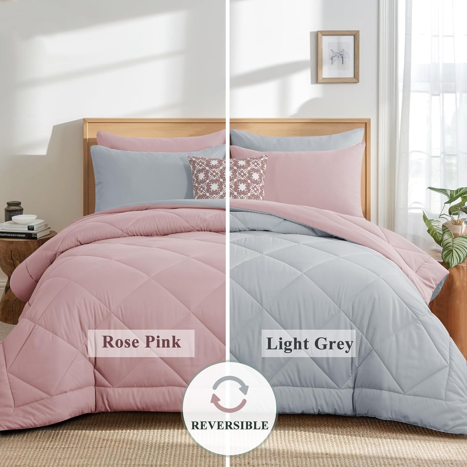 Thumbnail 3 de Aisbo Coverless Duvet King Size 10.5 Tog – Pink/Grey, 230 x 220 cm