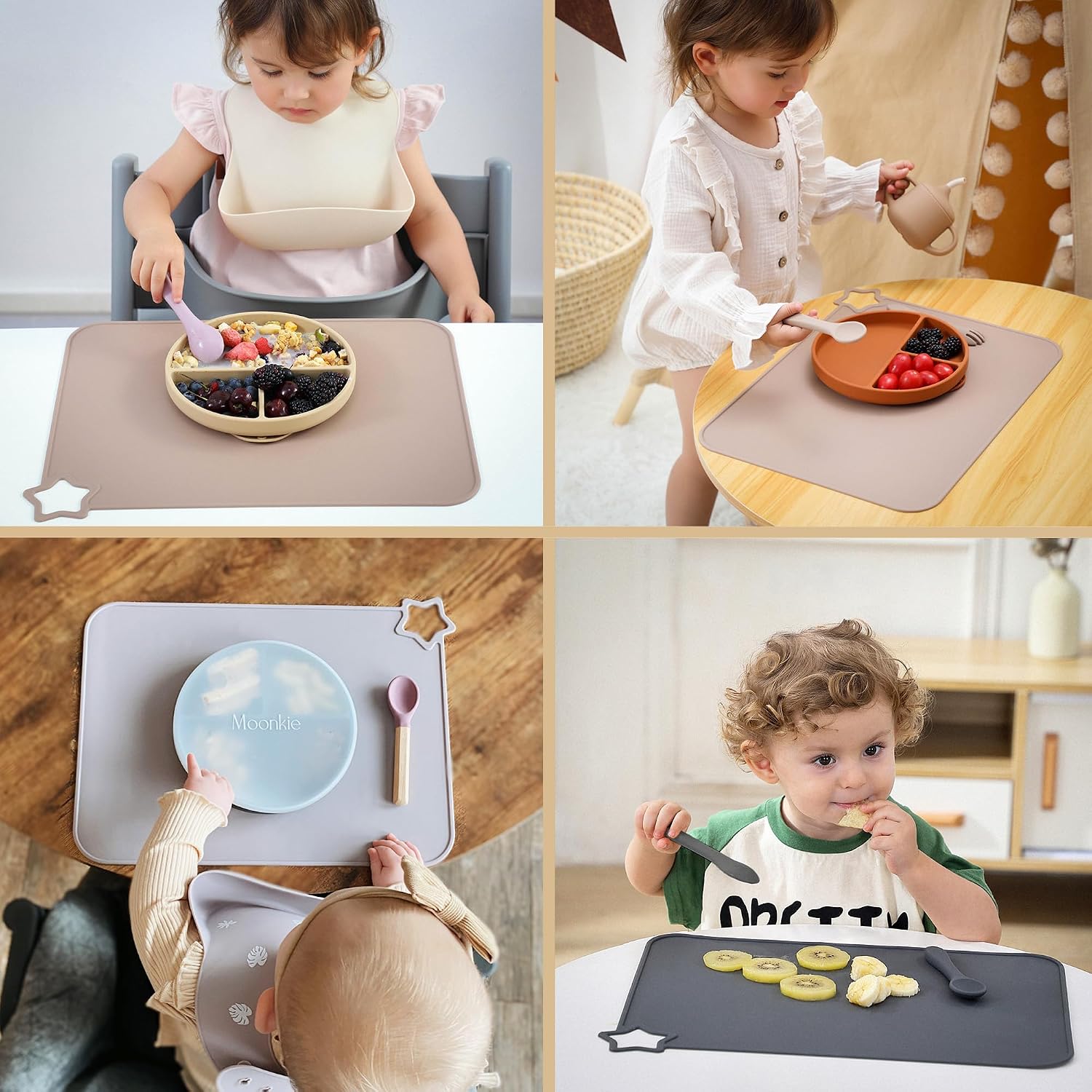Detalle de Moonkie Silicone Placemats 2-Pack