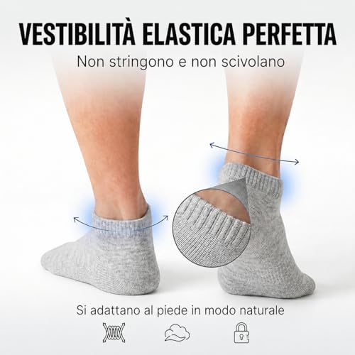 Thumbnail 2 de PS PROUTHS 12 Paia Fantasmini Corti in Cotone – Unisex, Morbidi e Traspiranti