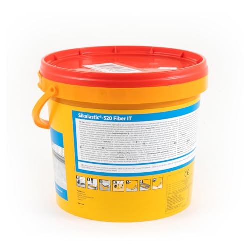 Detalle de Sikalastic-520 Fiber IT di SIKA: membrana impermeabilizzante fibrorinforzata mono-componente 5 kg (Grigio)