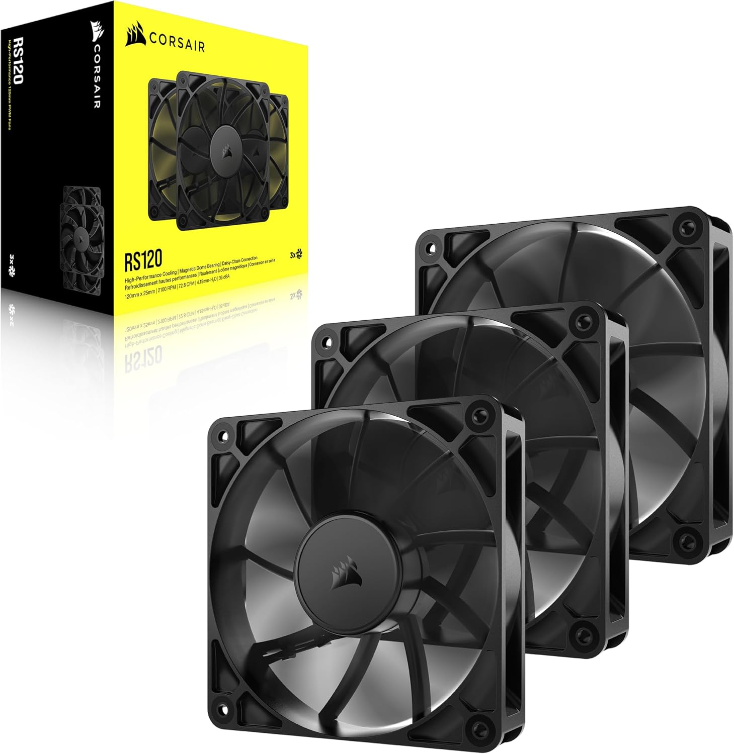 Thumbnail 5 de CORSAIR RS120 120mm PWM Lüfter – Daisy-Chain, 3er Pack, geräuscharm