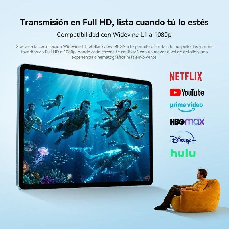 Detalle 2 de Tablet Blackview Mega 5 4G 12,2" con teclado y stylus: productividad móvil y entretenimiento