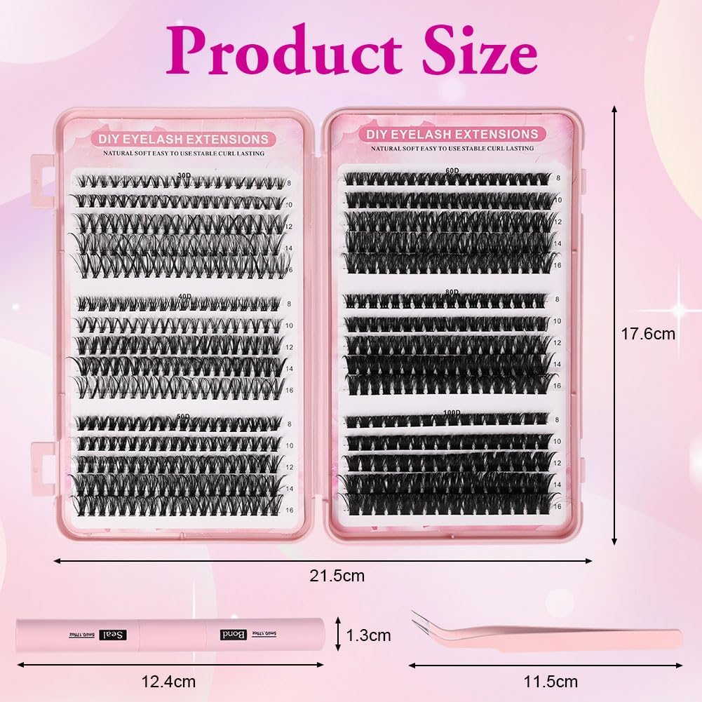 Detalle 2 de Aomig A Wispy Cluster Lashes, wimperclusters van polyester, 8–16 mm